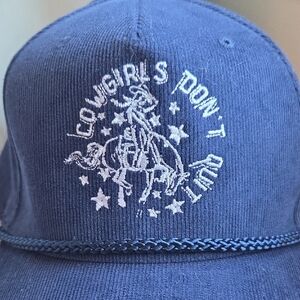 Rodeo Quincy Cowgirls Dont Quit Hat. Navy Blue Never Worn